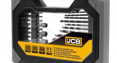 JCB Profi Bohrer- und Bit Set 40tlg. (Holz, Stein, Metallbohrer, Senker, Bits) für 11,99€