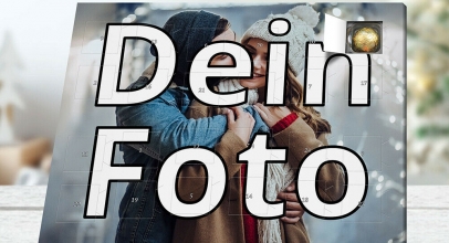 Adventskalender mit eigenem Foto mit Edelvollmilch-Schokolade für 14,50€