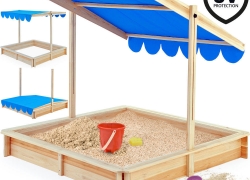Kinder Spielhaus Holzsandkasten mit Dach für 44,95€ inkl. Versand