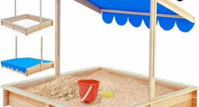 Kinder Spielhaus Holzsandkasten mit Dach für 44,95€ inkl. Versand