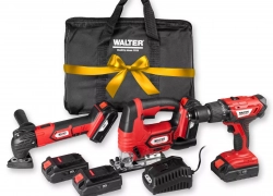 WALTER Akku Werkzeugset 7tlg, Schlagbohrschrauber, Stichsäge, Multifunktionstool – Refurbished für 107,10€ inkl. Versand!