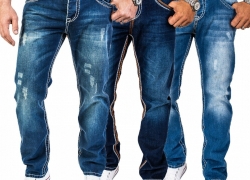 Rock Creek Herren Designer Jeanshosen Comfort Fit Blau Dicke Nähte für 32,90€ inkl. Versand!