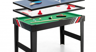 4-in-1 Spieltisch Tischkicker Kickertisch Aktivitätstisch mit Tischfußball für 125,99€ inkl. Versand!