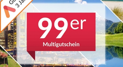 Multi Hotel Gutschein 3 Tage Kurzurlaub 2 Personen über 100 Hotels Animod 99er für 94,98€ inkl. Versand!