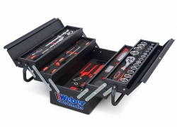 Weber Werkzeugkiste gefüllt – Werkzeugkoffer Werkzeugkasten Werkzeug 85-teilig für 67,99€ inkl. Versand!