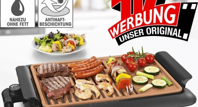 GOURMETmaxx Beef Elektro Grill BBQ Innen & Außen 220°C für 29,99€ inkl. Versand!