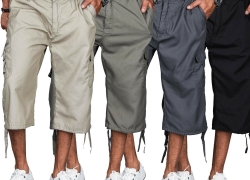 Herren Sommer Bermuda Cargo Shorts Capri 3/4 mit Dehnbund für 11,90€ inkl. Versand