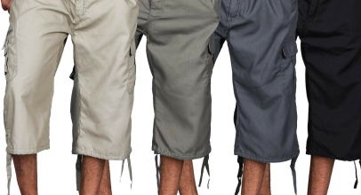 Herren Sommer Bermuda Cargo Shorts Capri 3/4 mit Dehnbund für 11,90€ inkl. Versand