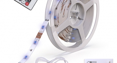 5m LED RGB Stripe Licht-Leiste (5050, 150 LEDs, SMD, Selbstklebend + Netzteil & Fernbedienung) + Farbwechsel für 14,95€