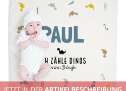 Babydecke mit Namen weiß – jetzt online personalisieren für 25,99€ inkl. Versand