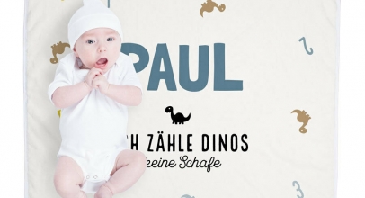 Babydecke mit Namen weiß – jetzt online personalisieren für 25,99€ inkl. Versand