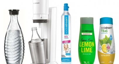 Sodastream Crystal 2.0 + 2 Glaskaraffen + CO2 Zylinder + 2x Sirup für 99,99€