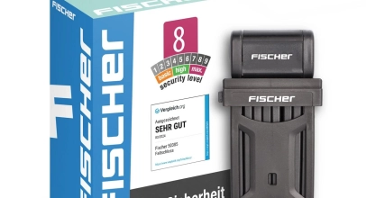 FISCHER Faltschloss Fahrrad XL 110cm mit Halterung, extra lang für 1-2 Fahrräder für 15,29€ inkl. Versand!