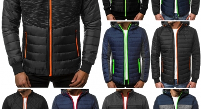 OZONEE Herren Bomberjacke Steppjacke mit Kapuze für 17,95€ inkl. Versand!