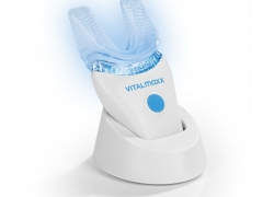 VITALmaxx Schall-Zahnbürste 360° Borsten Vibrationsfunktion Timer LED-Licht blau für 26,99€ inkl. Versand