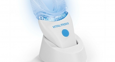 VITALmaxx Schall-Zahnbürste 360° Borsten Vibrationsfunktion Timer LED-Licht blau für 26,99€ inkl. Versand