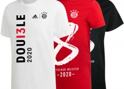 adidas Bayern München Double Pokalsieger Deutscher Meister 2020 T-Shirt für 22,95€ inkl. Versand!