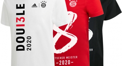 adidas Bayern München Double Pokalsieger Deutscher Meister 2020 T-Shirt für 22,95€ inkl. Versand!