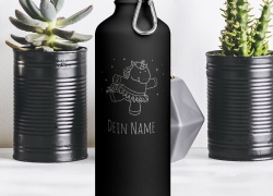 Trinkflasche – 800 ml – mit Namen graviert – Einhorn – Schwarz für 19,54€ inkl. Versand!