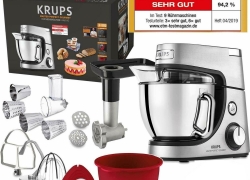Krups 17-tlg. Küchenmaschine, Fleischwolf + Schnitzelwerk, 4,6L Schüssel für 233,99€ inkl. Versand!