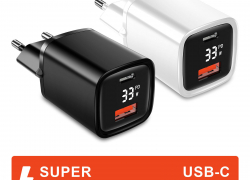 USB Schnell-Ladegerät + Display Typ-C Netzteil 33W Power Delivery QC3.0 QC4+ PPS für 17,99€ inkl. Versand!