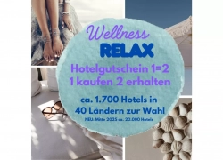 Multi Hotel Gutschein Wellness & Relax 4 Tage/3 Nächte, 2 Pers. ca. 1.700 Hotels bis 5* n. Wahl für 31,99€ inkl. Versand!