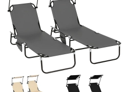 2er Set Sonnenliege klappbar Gartenliege mit Sonnendach verstellbar Rückenlehne 46,94€ inkl. Versand!