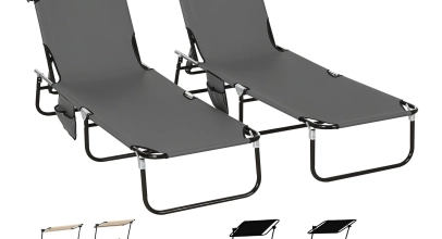 2er Set Sonnenliege klappbar Gartenliege mit Sonnendach verstellbar Rückenlehne 46,94€ inkl. Versand!