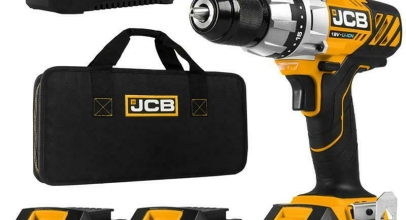 JCB Akku Bohrschrauber (18V inkl. 3x 1,5 Ah Li-Ion Akkus) Ladegerät und Tasche für 104,95€