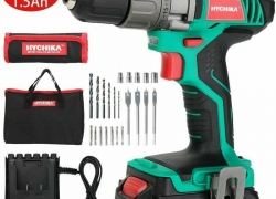Akkuschrauber 18V HYCHIKA 35N·m Akku Bohrschrauber mit 1500mAh Akku + Tragetasche für 25,49€ inkl. Versand!