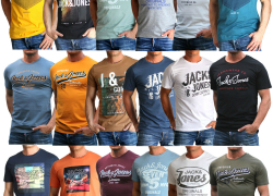 Jack and Jones Herren T-Shirt Regular Slim Fit Rundhals Print kurz ab 10,79€ inkl. Versand!