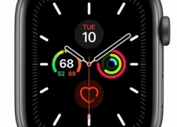 Apple Watch Series 5, 44 mm, Aluminiumgehäuse spacegrau, Sportarmband schwarz für 422,91€ inkl. Versand!