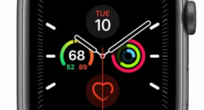 Apple Watch Series 5, 44 mm, Aluminiumgehäuse spacegrau, Sportarmband schwarz für 422,91€ inkl. Versand!