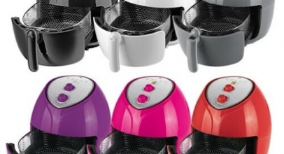 XXL Heißluft-Fritteuse 5,5l mit Brotbackkorb/Grillrost/Rezeptbuch 1800W für 39,99€ inkl. Versand