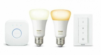 PHILIPS Hue White Ambiance Starter-Kit 2x E27-Lampen Hue + Bridge + Dimmschalter für 49,90€ inkl. Versand!